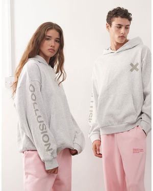 Collusion Unisex Logo Hoodie - Gray
