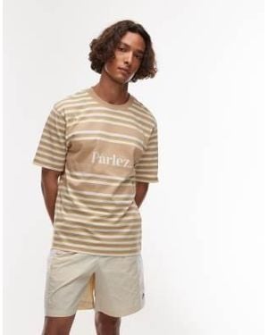 Parlez Solar Stripe Logo Detail T-shirt - Natural