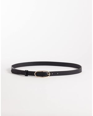 JJXX Skinny Belt With Circle Buckle - White