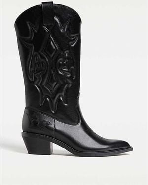 Stradivarius Heeled Cowboy Boots - Black