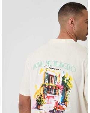 Threadbare Relaxed Fit Graphic Cotton T-Shirt - White