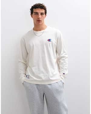 Champion Camiseta De Manga Larga Con Cuello Redondo En Roto - Gris