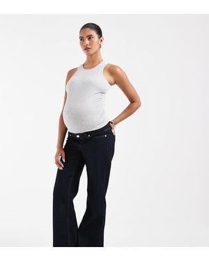 Vero Moda Tessa Wide Leg Jeans With Overbump Band - White