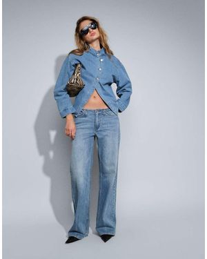GOOD AMERICAN Ghost Waist Low Loose Jeans - Blue