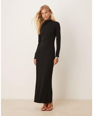 Pretty Lavish – hochgeschlossenes maxikleid aus jersey - Natur