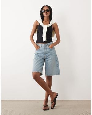 ARKET Loose Fit Denim Shorts - Blue