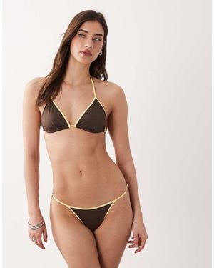 Free Society Bikini Bottom With Contrast Trim - Natural