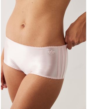 adidas Originals Shine Satin Boyshort With Embroidered Logo - White