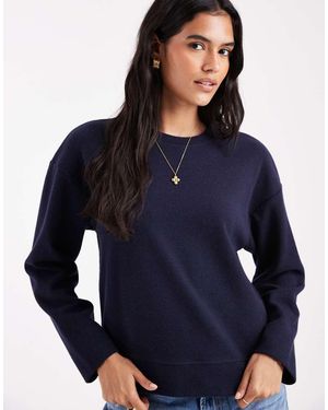 Threadbare Zacht Sweatshirt Van Mix Met Katoen En Jersey Met Lange Mouwen - Blauw