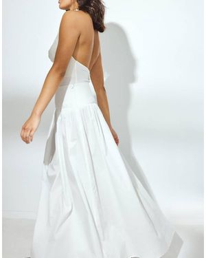 NA-KD Gathered Maxi Cotton Skirt - White