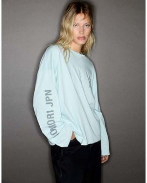 Pull&Bear Oversize Tokyo Graphic T-Shirt - Grey