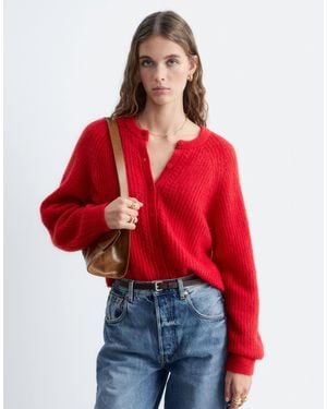 & Other Stories Mohair-cardigan mit zopfmuster-detail - Rot