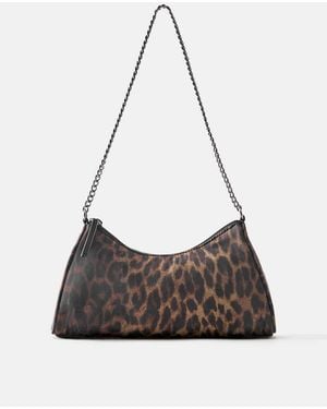 Pull&Bear Leopard Print Shoulder Bag - Multicolour