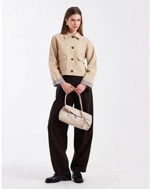 Mango – teen – cropped-trenchcoat - Weiß