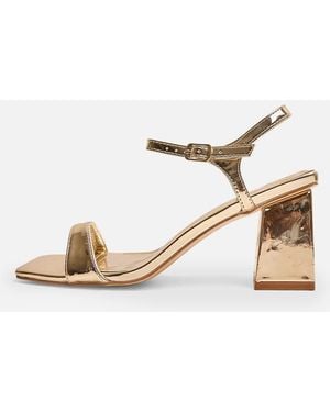 Public Desire Maryse Pu Barely There Mid Block Heels - Natural