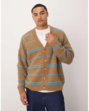 ASOS Oversized Knitted Stripe Cardigan - Natural