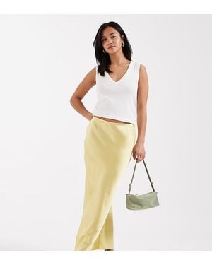New Look Satin Bias Midi Skirt - Metallic