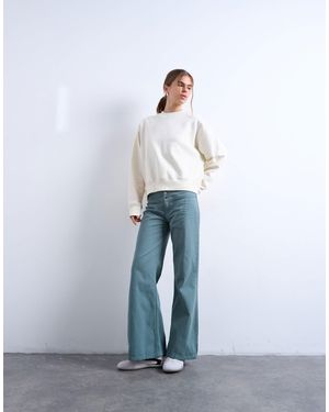 TOPSHOP Low Rise Flared Trouser - White