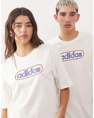 adidas Originals T-Shirt Color Crema Con Grafica Del Logo Anni '80 - Bianco