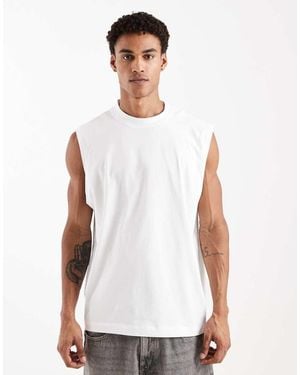 ASOS Camiseta Blanca Básica Extragrande Sin Mangas De - Blanco