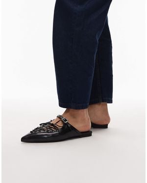 Jeffrey Campbell Pointed Lace Up Mules - Blue