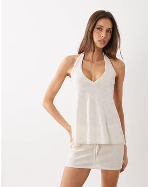 Cotton On Isla Knit Halter Top Co-Ord - White
