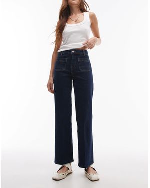 Mango Flared Front Pocket Detail Jeans - Blue