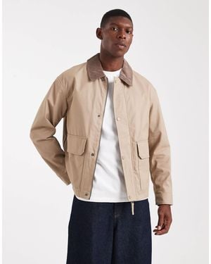 Jack & Jones Worker Jacket With Cord Collar - Natural