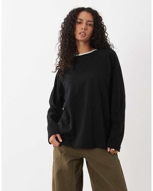 ASOS Crew Neck Long Sleeve Sweatshirt Co-ord - Black