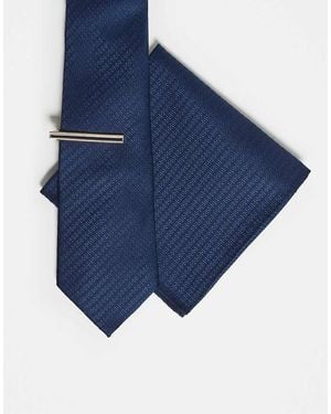 ASOS Cravatta E Fazzoletto Da Taschino - Blu