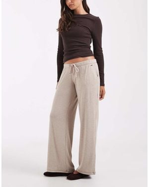 Hollister Cosy Wide Leg Trousers - Natural