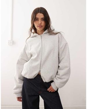 Weekday Oversized Hoodie With Borg Lining - Natural