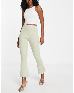 EDITED Pantalones De Campana Caquis Plisados De (Parte De Un Conjunto)-Verde
