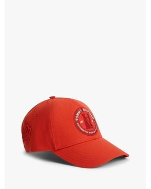 Tommy Hilfiger Logo Patch Six-Panel Baseball Cap - Red
