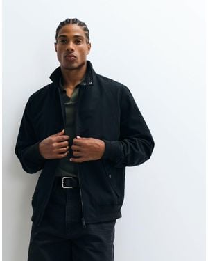 Threadbare Showerproof Microfibre Harrington Jacket - Blue