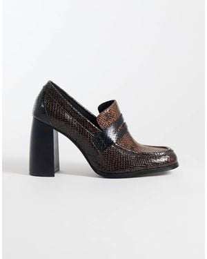 ASOS Preppy High Heeled Loafers - Multicolour