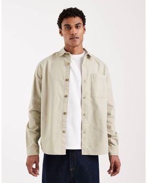 New Look – oversize-hemdjacke - Natur
