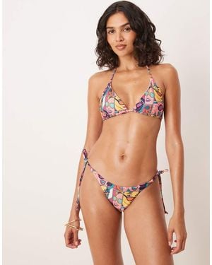 OOSC Comic Book Candy Tie Side Bikini Bottoms - Brown
