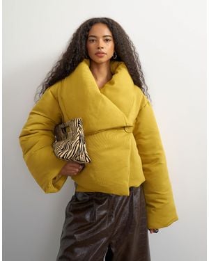 TOPSHOP Pillow Puffer Jacket - Yellow
