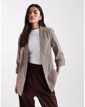 Pieces Americana A Con Mangas Fruncidas De - Gris