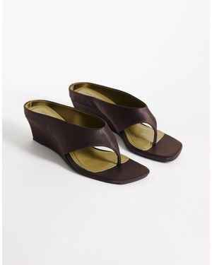 ASOS Hendrix Toe Thong Wedge - Brown
