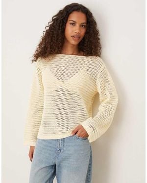 ASOS Open Neck Knitted Jumper - Blue