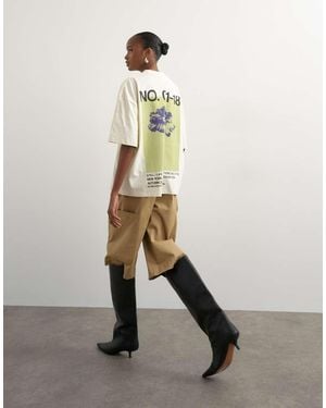TOPSHOP Oversized T-Shirt Met 'No. 1'-Print - Wit