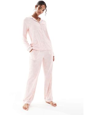 Chelsea Peers – langärmliger pyjama aus polyester - Pink