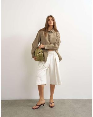 TOPSHOP Denim Shacket - White