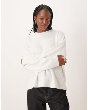 Jdy Drop Shoulder Knitted Jumper - White