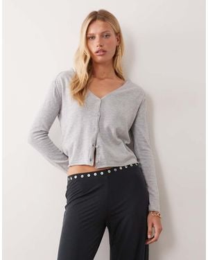Mango Teen Vest Met V-Hals - Grijs