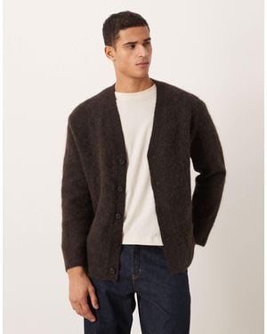 ARKET Gilet en alpaga mélangé texturé - marron - Noir