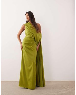 ARRANGE Extreme Fallen Shoulder Maxi Dress - Green