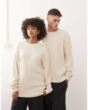 KTZ Long Sleeve Flag Logo Waffle T-shirt - Natural